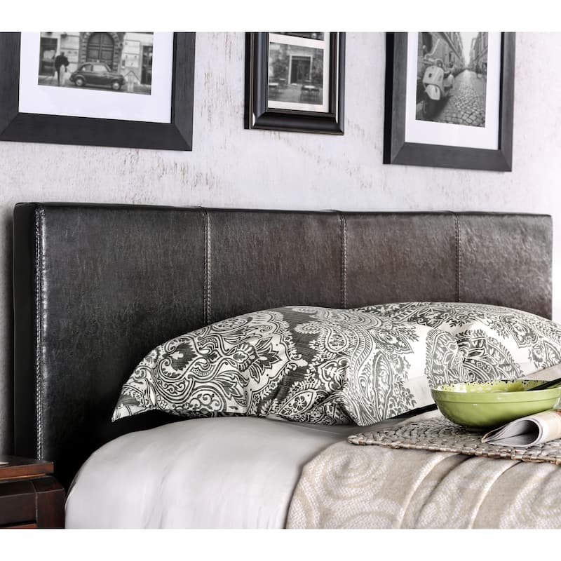 Furniture of America Lala Modern King Faux Leather Platform Bed