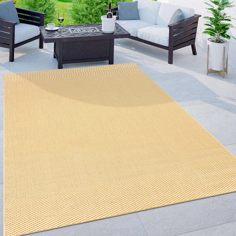 Solid Indoor/Outdoor Flatweave Waterproof Backyard Patio Area Rug
