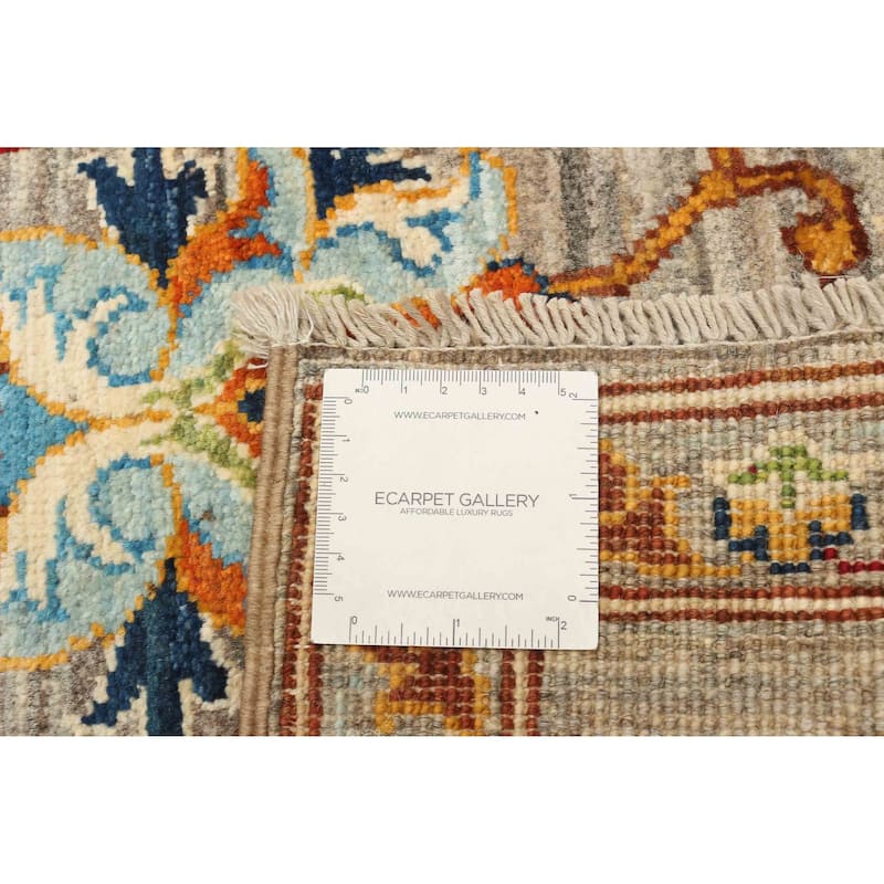 ECARPETGALLERY Hand-knotted Uzbek Ghazni Grey Wool Rug - 2'8 x 3'11