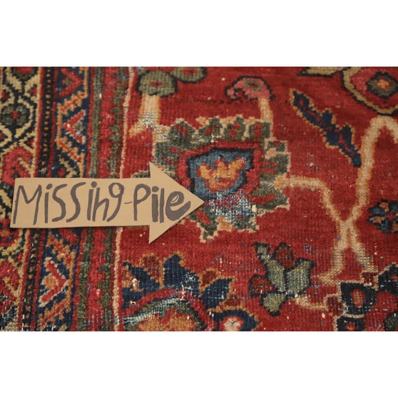 Hand Knotted Oriental 100% Wool Carpet Traditional Floral Oranges & Rust Mahal Area Rug - 12' 3'' X 9' 6''