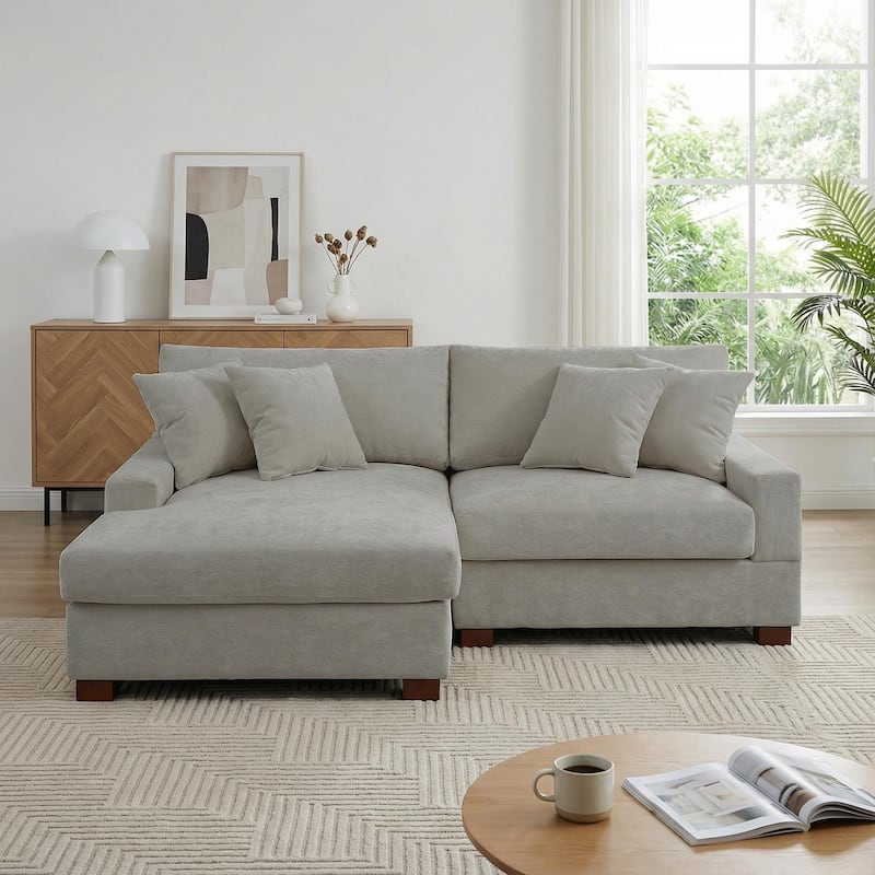 Oversized Modern Chenille Modular Sectional Sofa with Chaise