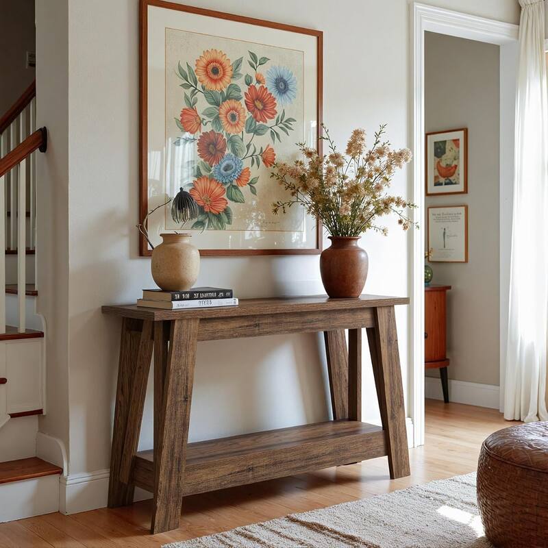 41.3" Farmhouse Console Table - Brown