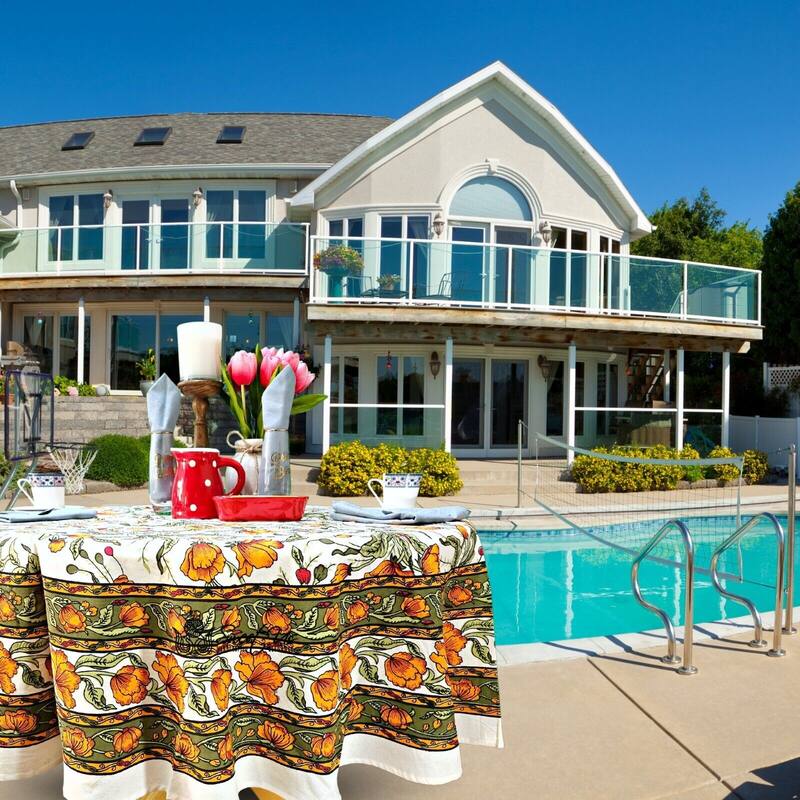 Cotton Sweet French Country Floral Tablecloth Round, Runner