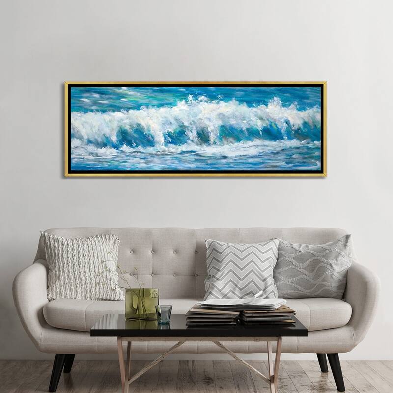iCanvas "Big Ocean Waves" by Julie Derice Framed Canvas Print