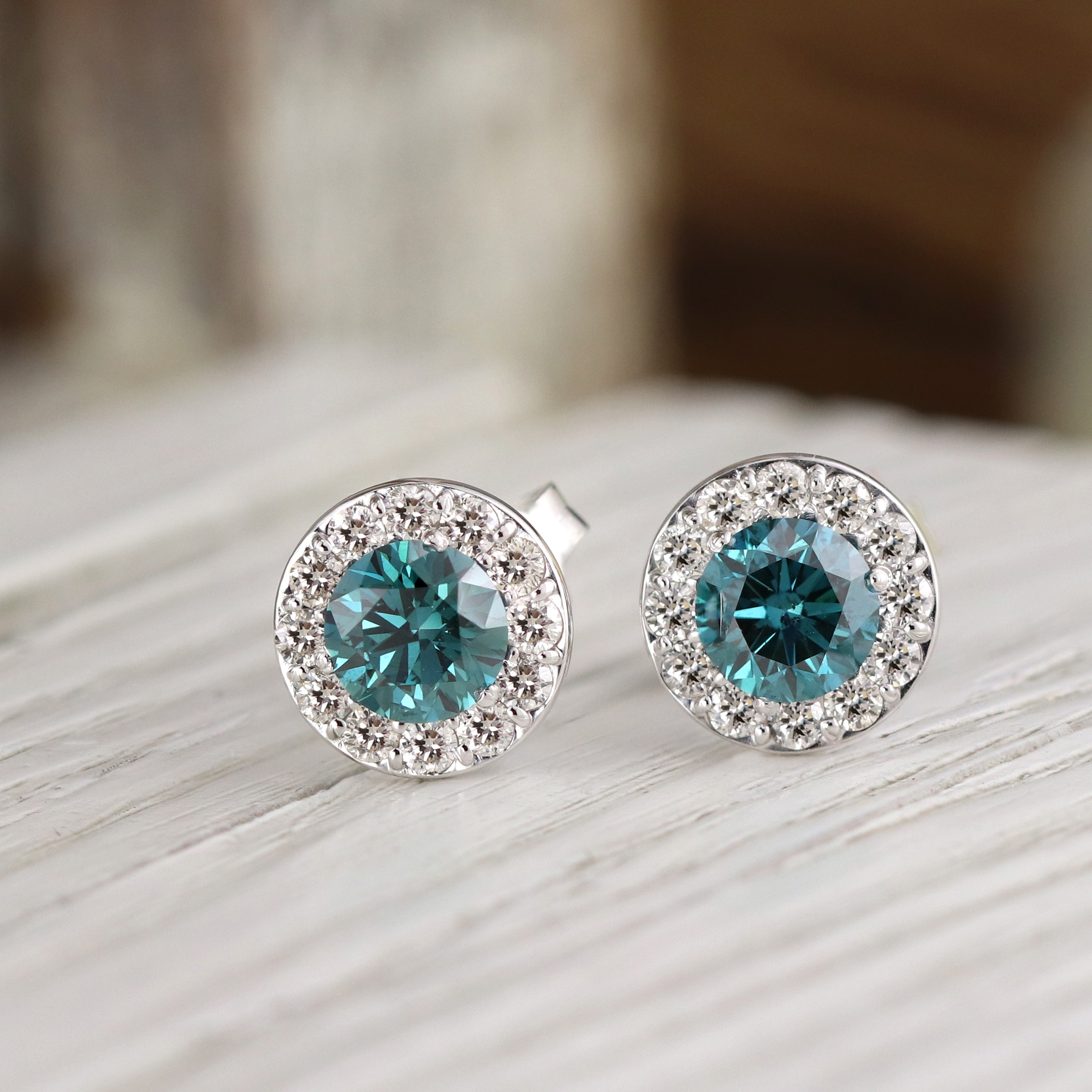 blue diamond earrings on sale