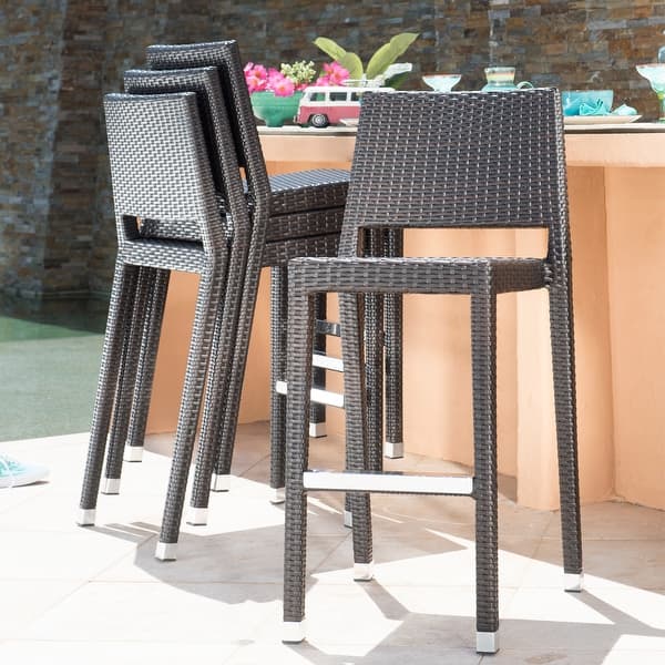Shop Corvus 30 Patio Bar Stool Set Of 4 On Sale Overstock