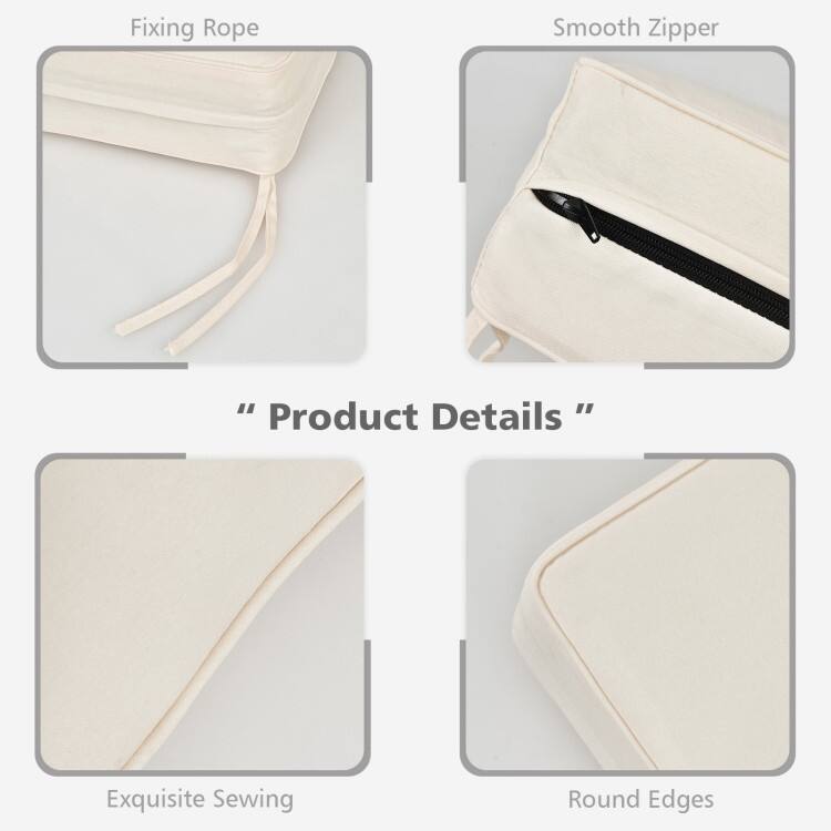 Deep Seat Chair Cushions with Backrest and Tie Belts for Patio or Home - 25" x 25" x 6"