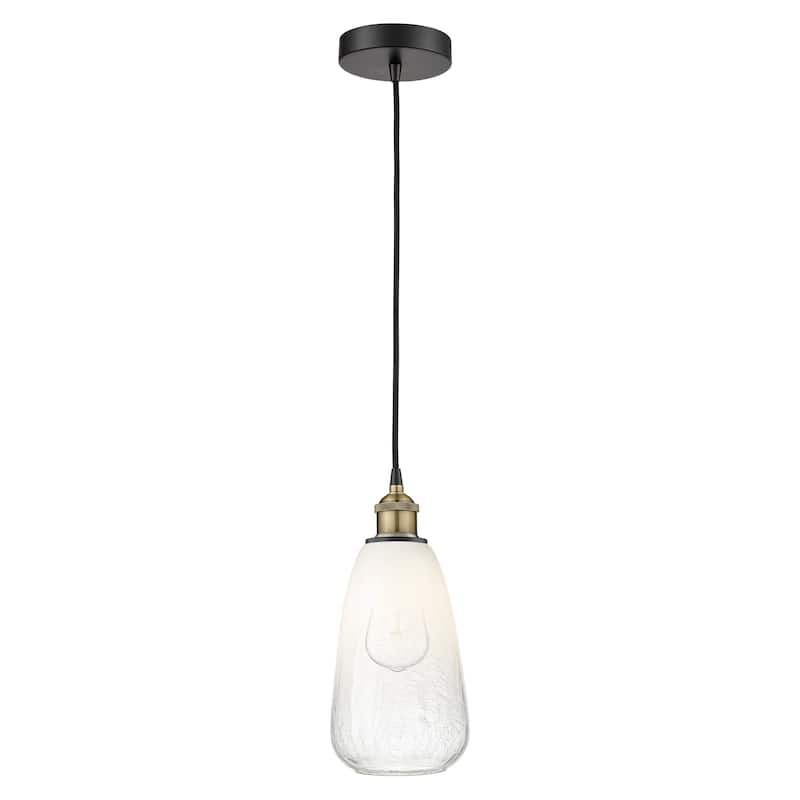 Innovations Lighting Endless Possibilities Edison - Brookhaven Almond - 1 Light 6" Cord Hung Mini Pendant - Black Antique Brass/Opal