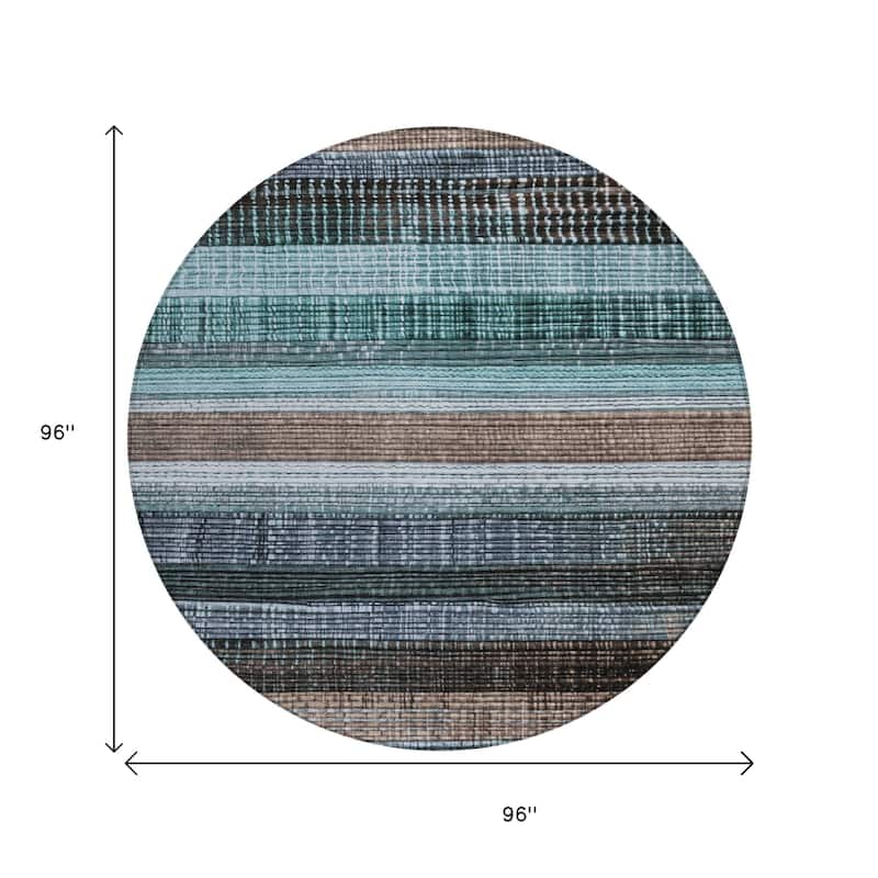 HomeRoots Striped Transitional Rectangle Outdoor Rug