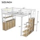 preview thumbnail 24 of 28, Metal Loft Bed with Bulit-in Wardrobe and Storage Staircase, Full Size Loft Bedframe with Locker and Storage Shelves for Kids