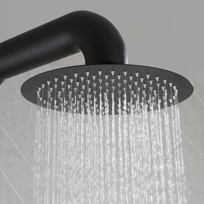 88"H Stainless Steel Freestanding Outdoor Shower with Footwash Spout