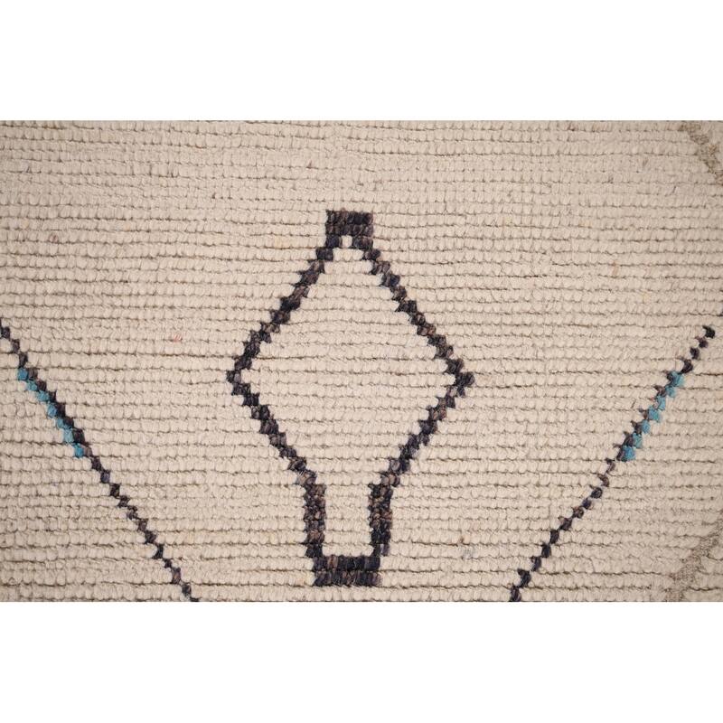 Moroccan Abstract Area Rug Handmade Wool Carpet - 7'11" x 11'6"