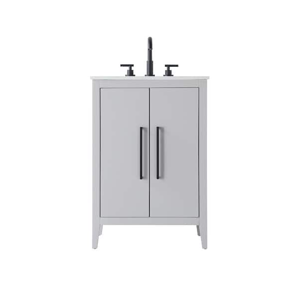 slide 2 of 11, Elegant Lighting VF29324 Millie 24" Free Standing Single Basin Vanity Gray