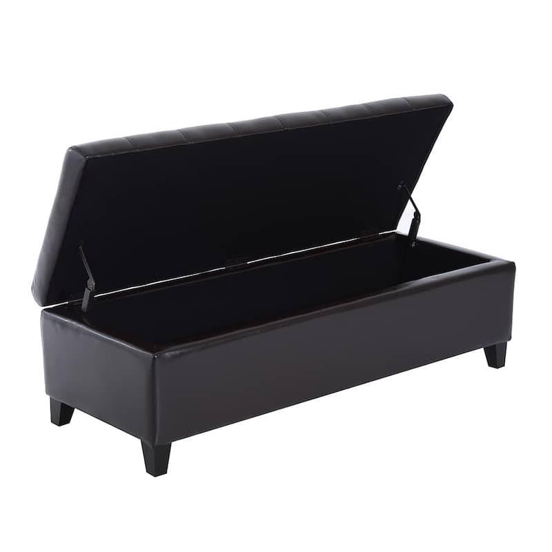 51-inch PU Leather Tufted Storage Ottoman Bench - 19*50.25*16