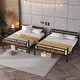 preview thumbnail 45 of 65, Metal Bunk Bed Retro Bed Frame with Ladder and Guardrail, Industrial Detachable Bunkbeds Convertible to 2 Platform Beds Frame
