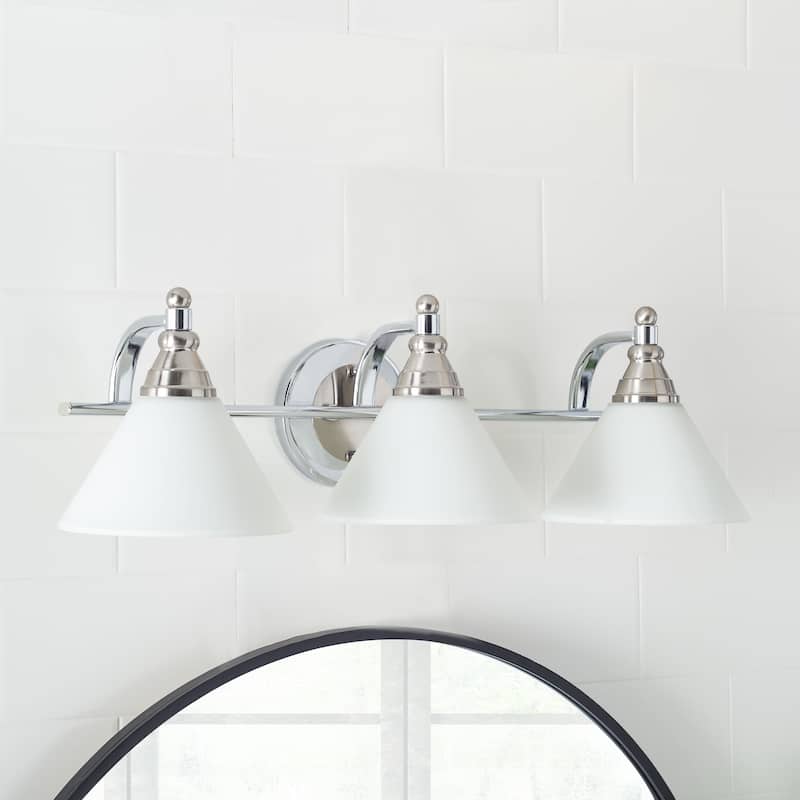 SAFAVIEH Panya Wall Sconce - 24.4"x8.5"x7" - Nickel/White - 24"W x 9"D x 7"H