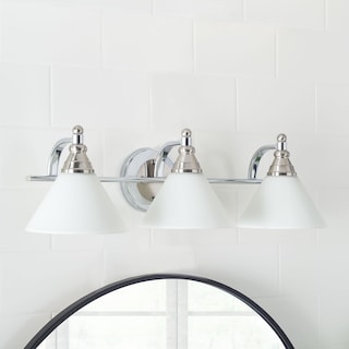 SAFAVIEH Panya Wall Sconce - 24.4"x8.5"x7" - Nickel/White - 24"W x 9"D x 7"H