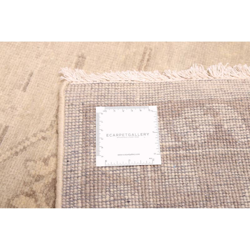 ECARPETGALLERY Hand-knotted Finest Oushak Light Khaki Wool Rug - 7'11 x 9'9