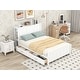 preview thumbnail 4 of 24, Full Size Platform Bed with Drawers and Storage Shelves