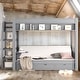 preview thumbnail 2 of 34, Wood Convertible Full Size Bunk Bed with Storage & Bedside Table