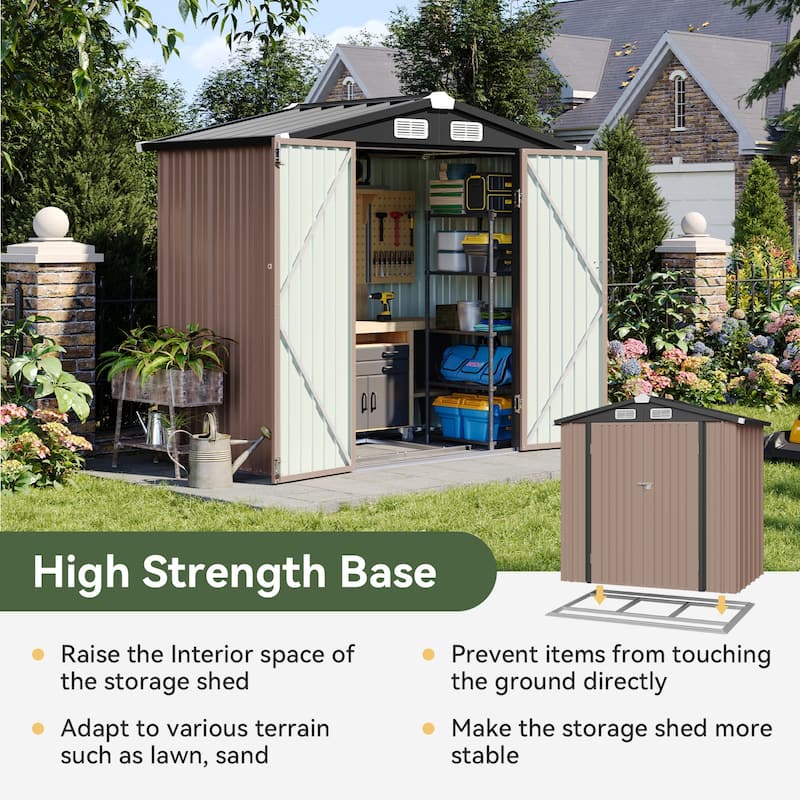 AOXUN Outdoor Storage Shed with Lockable Doors and Air Vents for Garden