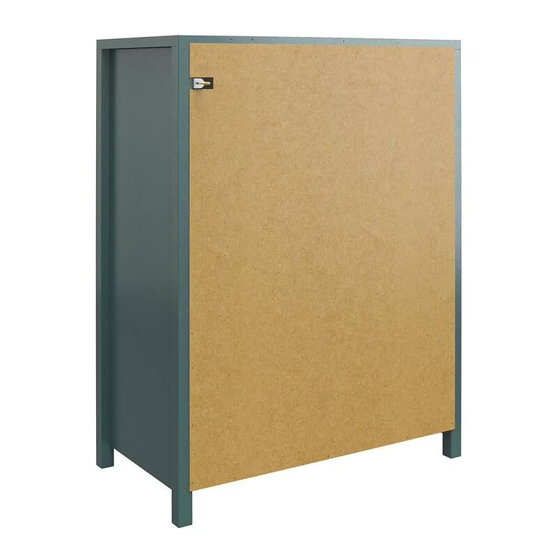 Roomfitters Haven 5-Drawer Kids Dresser with Gold Campaign Hardware, Safety Stops, Dark Green