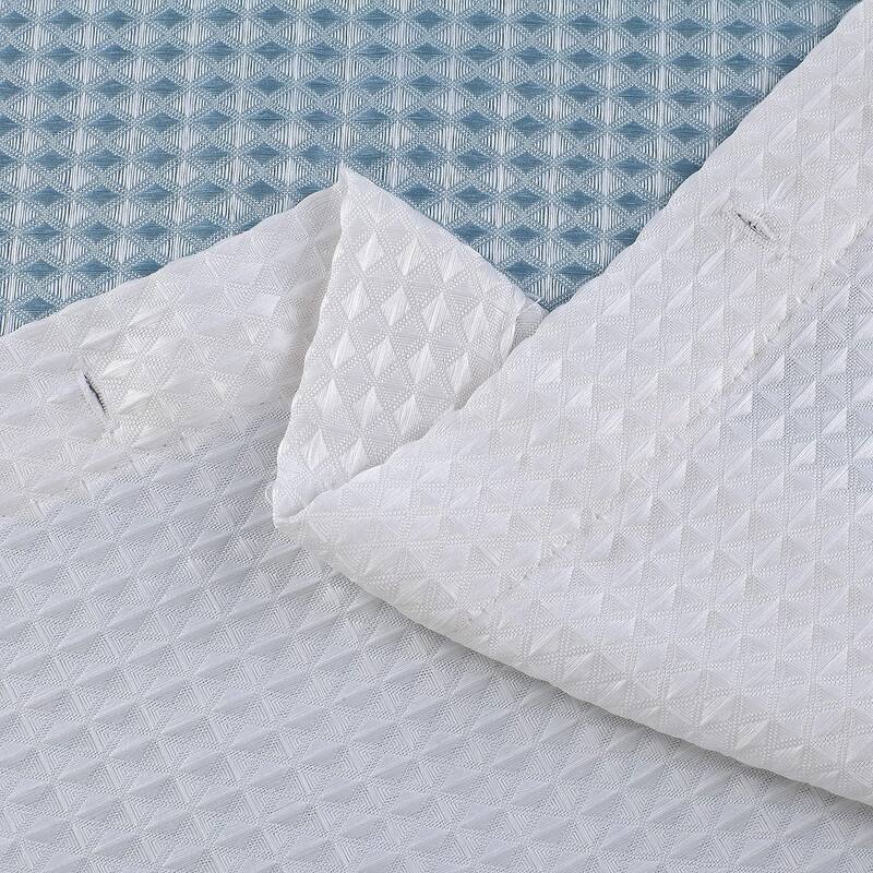 Dainty Home Striped Ombre Waffle Weave Fabric Shower Curtain