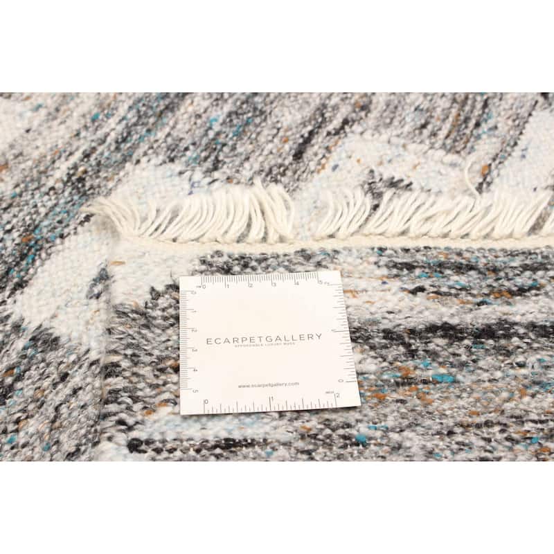 ECARPETGALLERY Flat-Weave Ankara FW Grey Wool Kilim - 5'5 x 7'7