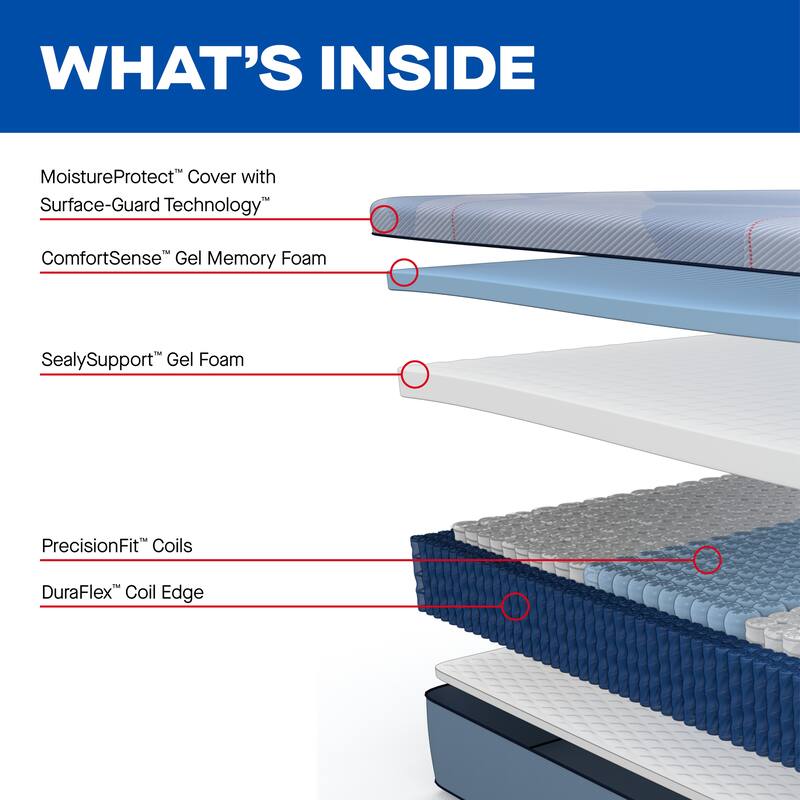 Sealy Posturepedic® Plus Glenshaw 13" Medium Tight Top Hybrid Mattress