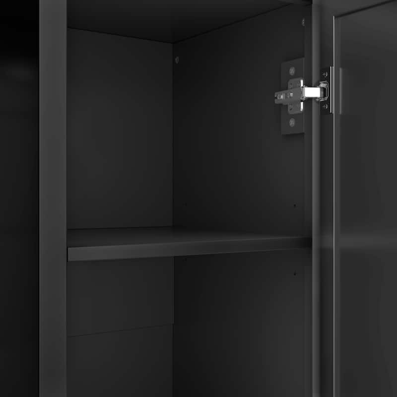 85.2 Inch Modern Hall Tree with Bench 3 Hooks and Adjustable Shelves