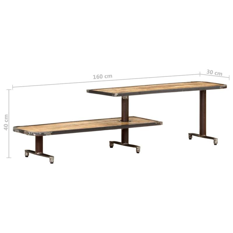 vidaXL TV Stand 63"x11.8"x15.7" Solid Wood Mango