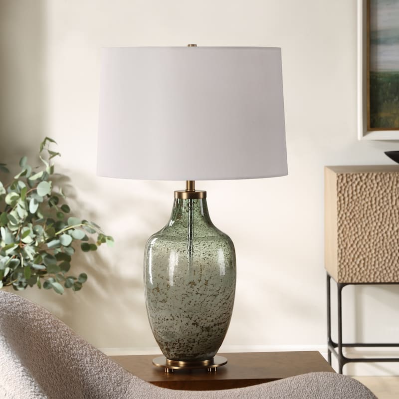 Uttermost Chianti Olive Glass Table Lamp - 27.5" H X 16" W X 16" D