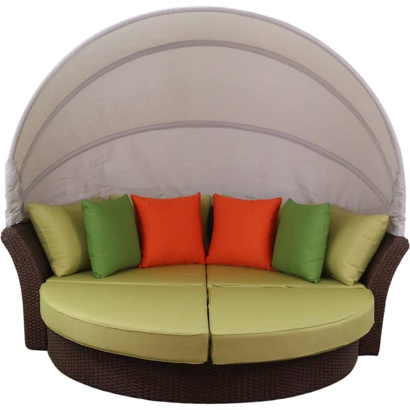 Courtyard Casual Green Eclipse Outdoor Expandable Daybed W/ Canopy