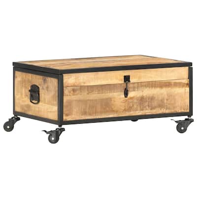 vidaXL Coffee Table 27.6"x19.7"x13" Solid Mango Wood - 27.6" x 19.7" x 13"