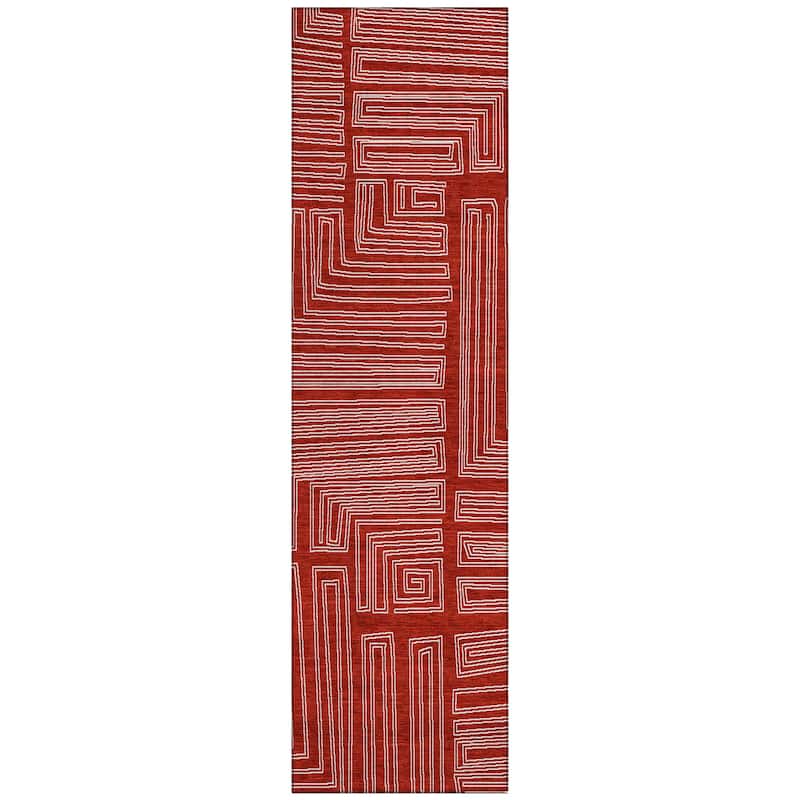Machine Washable Indoor/ Outdoor Contemporary Stack Chantille Rug