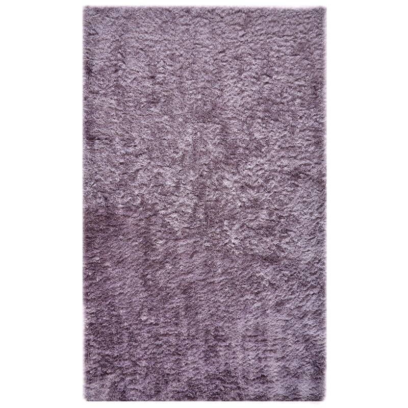 Feizy FZRG63570 Shag 4-3/4' x 7-1/2' Cotton Hand Tufted Solid - Smoky / Amethyst