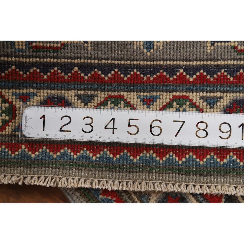 Gray Kazak Oriental Rug Handmade Traditional Wool Carpet - 2'0"x 3'0"