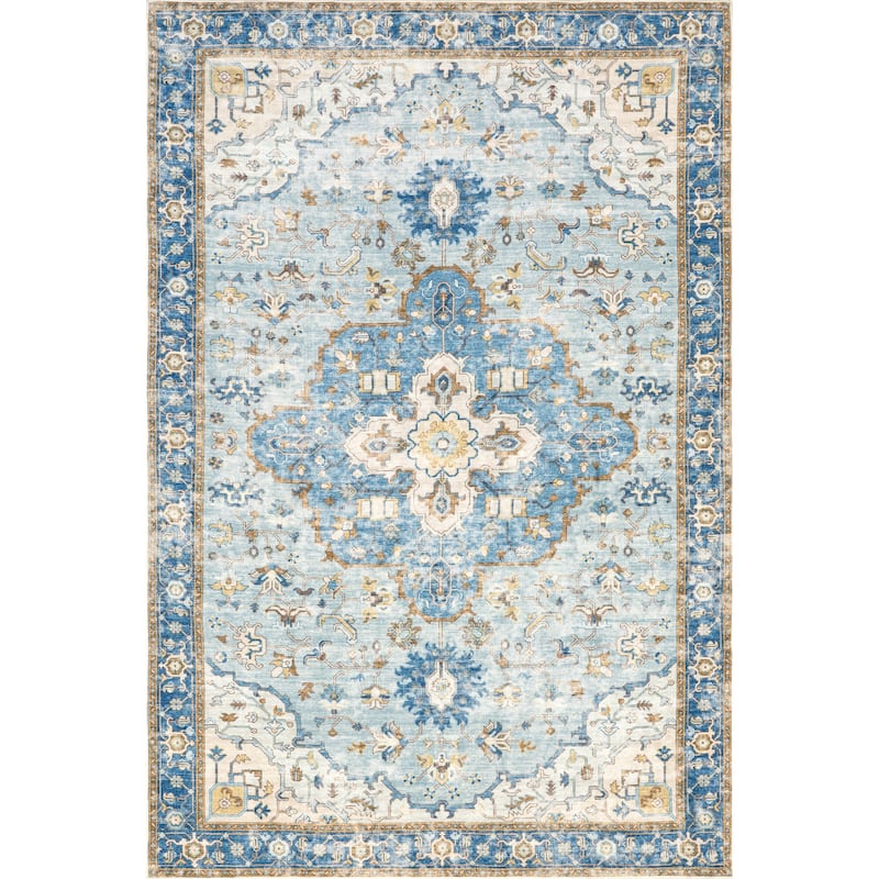 Amaryllis Medallion Machine Washable Area Rug