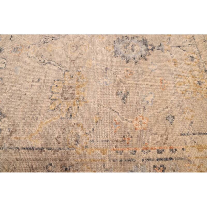 ECARPETGALLERY Hand-knotted Modern Oushak Light Grey Wool Rug - 3'11 x 5'9