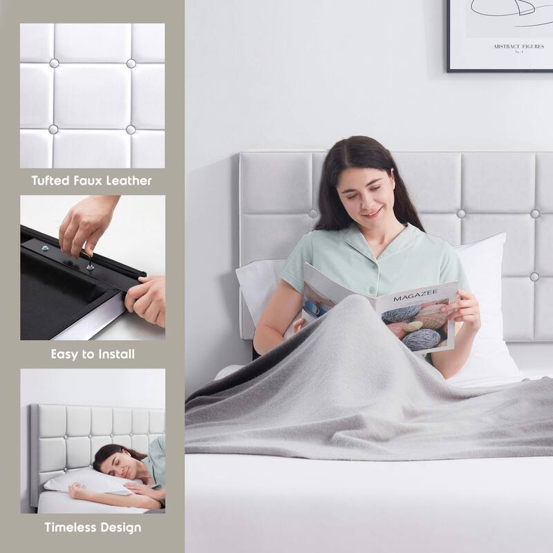 Nestl Button Tufted Upholstered Adjustable Headboard
