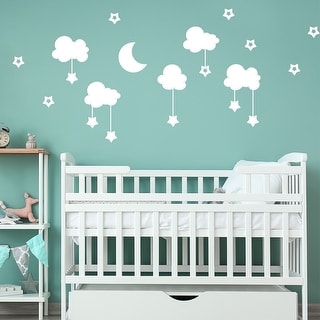 Walplus White Sky Clouds Baby Sleep Children Wall Stickers Nursery Decor