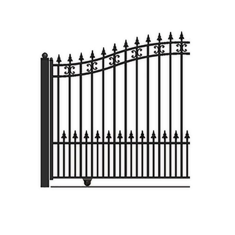 ALEKO Steel Single Sliding 18' Driveway Gate St. Louis Style with Gate Opener
