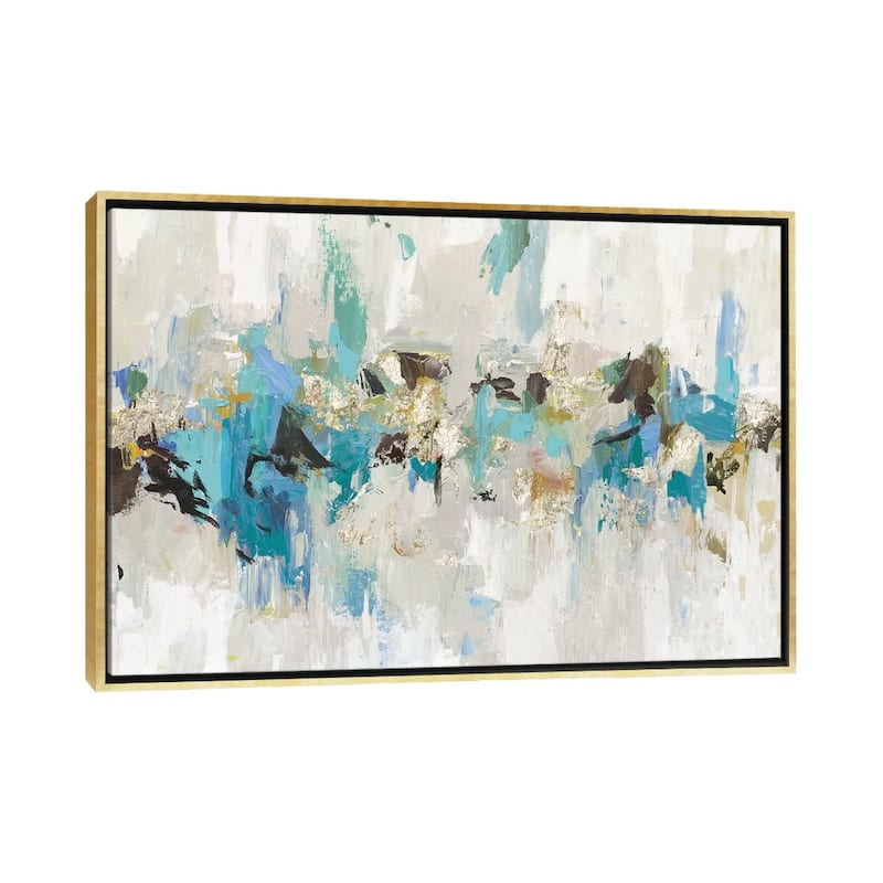 iCanvas "Blue Silver III" by Tom Reeves Framed Canvas Print - Gold - 18x26