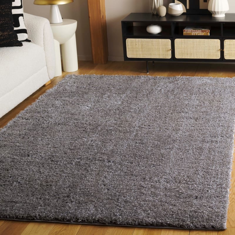 SAFAVIEH Lindsay Shag Luann Contemporary Rug - 5'3" x 7'6" - Dark Grey