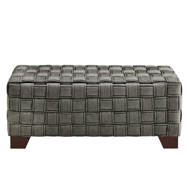 Orlo Walnut Finish Woven Bench by iNSPIRE Q Modern