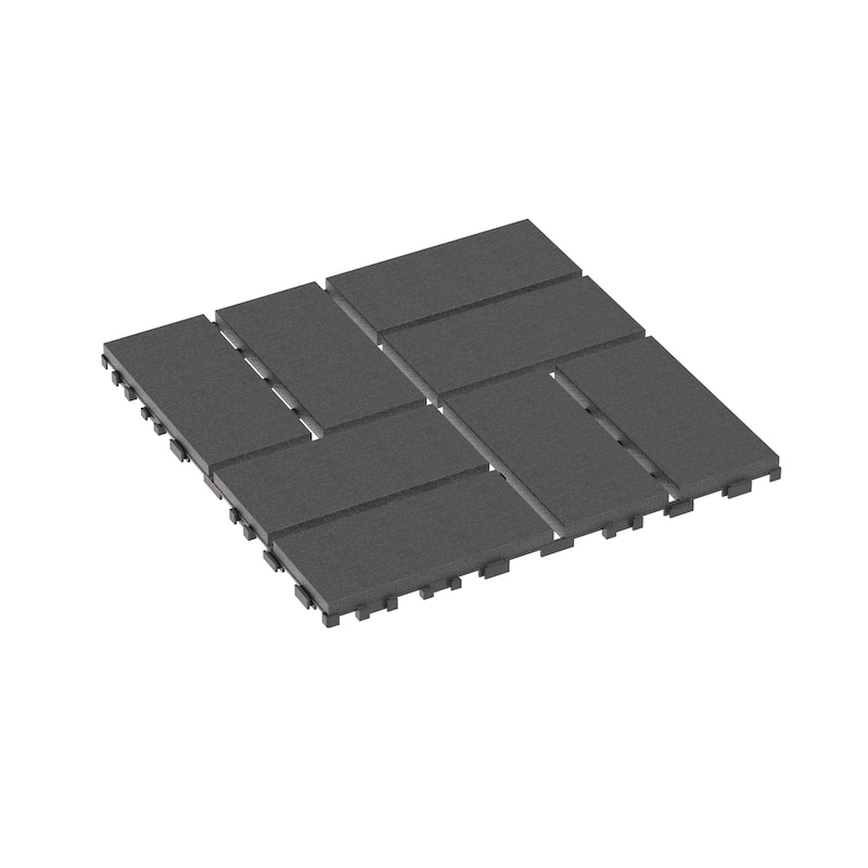 Plastic Interlocking Deck Tiles,44 Pack Patio Deck Tiles,12"x12" Square Waterproof Outdoor All Weather Use, Patio Decking Tiles