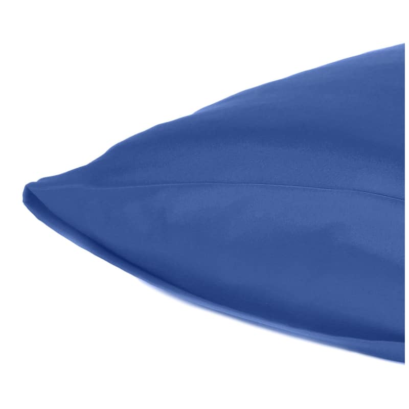 HomeRoots Navy Blue Dreamy Set Of 2 Silky Satin Queen Pillowcases