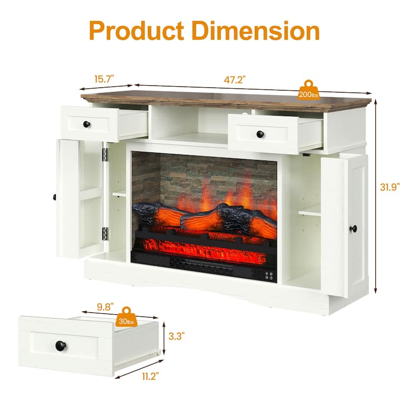 TV Stands with 28'' Fireplace