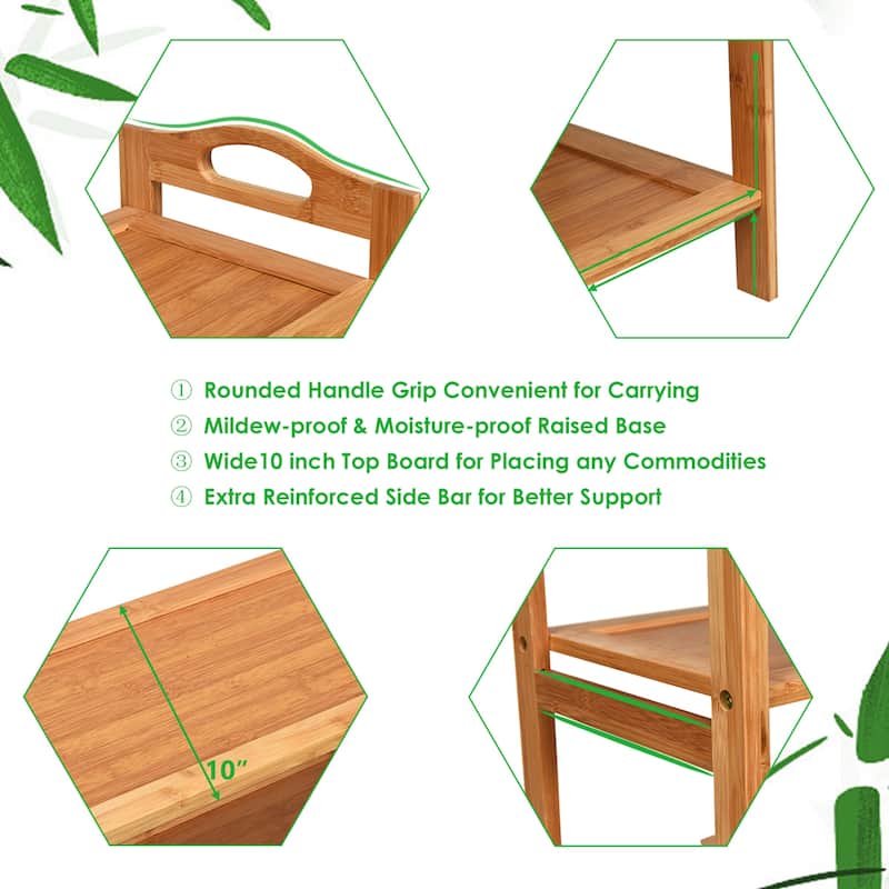 Gymax 5-Tier Bamboo Shoe Rack FreeStanding Shoe Shelf Entryway Shoe - See Details