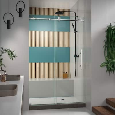DreamLine Enigma-X 44-48 in. W x 76 in. H Fully Frameless Sliding Shower Door - 44" - 48" W